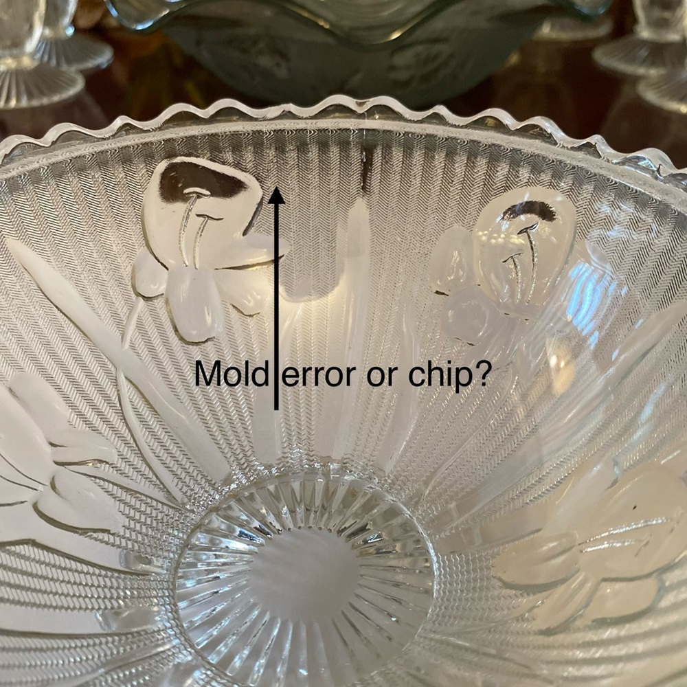 Iris & Herringbone Clear Footed Covered Candy Dish Depression Glass - Picture 8 of 16